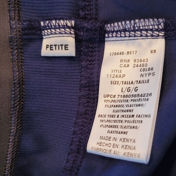 CHEROKEE INFINITY Scrub Pants, Navy With Grey Waistband, Size Large Petite - Picture 6 of 8